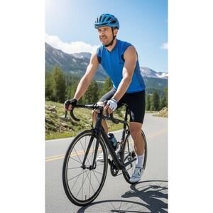 Pearl Izumi Men's Blue Sleeveless Cycling Vest Jersey Pockets Full Zip Size XL